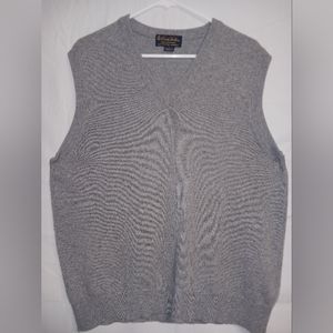 Brooks Brothers Sweater Vest 100% Scottish Cashmere sz Large Grey